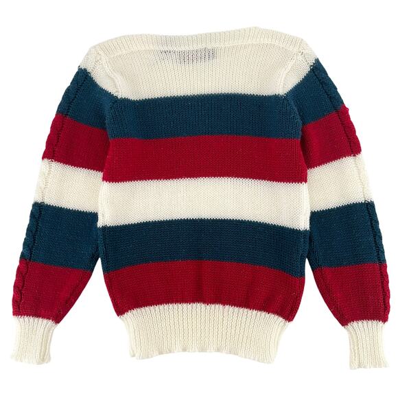 80s boatneck striped sweater 1980s vintage - Picture 2 of 8